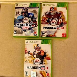 Xbox 360 Madden NFL 12, NFL 13, Madden NFL 25 w cases and manuals